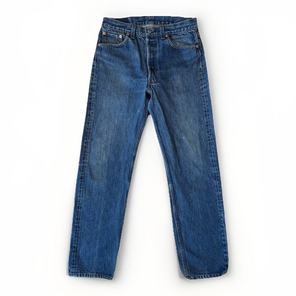 Vintage Levis 501 Jeans 28 Blue Dark Wash Straight Leg 80s Denim Non Selvedge